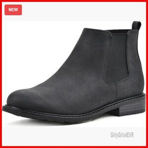 Ankle Boots Block Heel Chelsea Bootie Inside Zipper Casual Fall Shoes